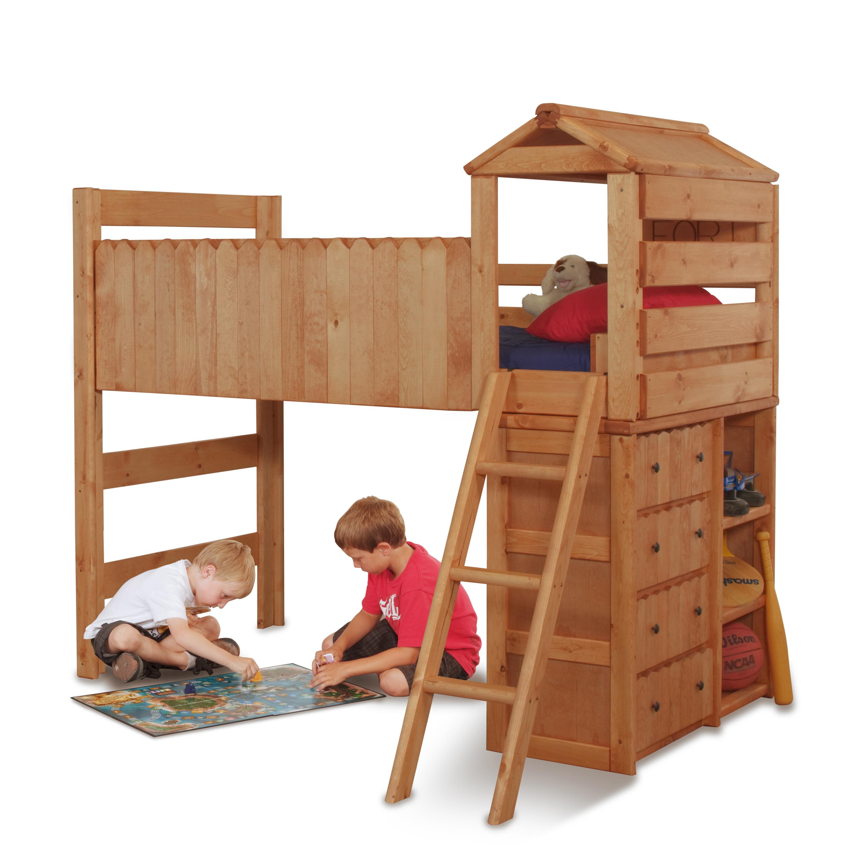 Trendwood The Fort Twin Open Loft Fort Bed Conlin's Furniture Loft Bed